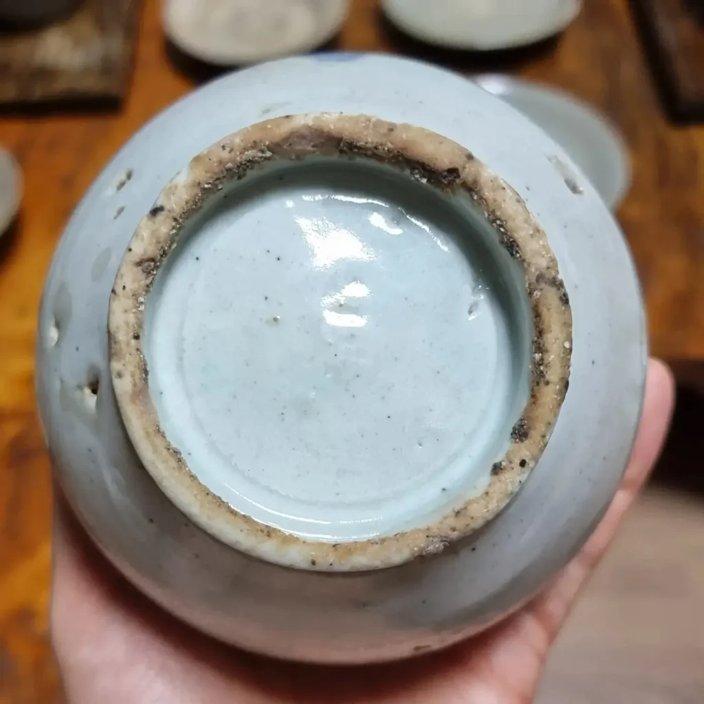 조선시대 19세기 청화백자 수자 모란문 알단지 호