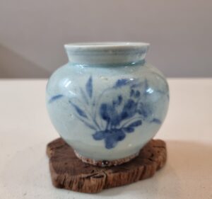 조선19세기 청화백자 괴석난초문 호